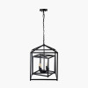 Anis Black Metal 4 Light Cube Pendant