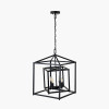 Anis Black Metal 4 Light Cube Pendant