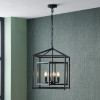 Anis Black Metal 4 Light Cube Pendant