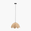 Petal Scalloped Natural Raffia Pendant