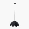 Petal Scalloped Black Raffia Pendant