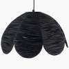 Petal Scalloped Black Raffia Pendant