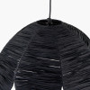 Petal Scalloped Black Raffia Pendant