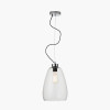 Beja Organic Shape Tall Clear Bubble Glass Pendant