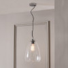 Beja Organic Shape Tall Clear Bubble Glass Pendant