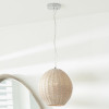 Raffles Large Rattan Cream Wash Pendant