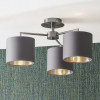 Elin Brushed Silver and Steel Grey 3 Light Pendant