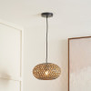 Evianna Black and Natural Rattan Pendant