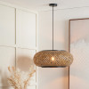 Evianna Black and Natural Rattan Large Pendant