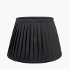 Lyndon 30cm Black Poly Cotton Knife Pleat Tapered Lampshade