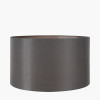 Zara 35cm Steel Grey Silk Lined Cylinder Lampshade