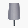 Martha 40cm Steel Grey Oval Polysilk Tapered Lampshade