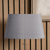 Martha 40cm Steel Grey Oval Polysilk Tapered Lampshade