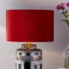 Bow 30cm Red Velvet Cylinder Lampshade