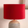 Bow 35cm Red Velvet Cylinder Lampshade