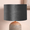 Bow 40cm Slate Velvet Cylinder Lampshade