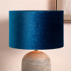 Bow 35cm Sapphire Velvet Cylinder Lampshade