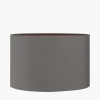 Mia 25cm Steel Grey Oval Cotton Mix Lampshade