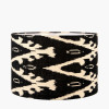 Lars 30cm Black Ikat Patterned Cylinder Lampshade