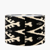 Lars 30cm Black Ikat Patterned Cylinder Lampshade