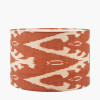 Lars 30cm Cinnamon Ikat Patterned Cylinder Lampshade