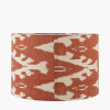 Lars 30cm Cinnamon Ikat Patterned Cylinder Lampshade