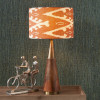 Lars 35cm Cinnamon Ikat Patterned Cylinder Lampshade