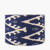 Lars 30cm Ocean Blue Ikat Patterned Cylinder Lampshade