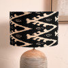 Lars 35cm Black Ikat Patterned Cylinder Lampshade