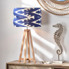 Lars 40cm Ocean Blue Ikat Patterned Cylinder Lampshade