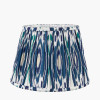 Izara 30cm Ocean Blue Ikat Patterned Mushroom Pleat Tapered Shade