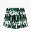 Izara 30cm Racing Green Ikat Patterned Mushroom Pleat Tapered Shade