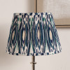 Izara 30cm Ocean Blue Ikat Patterned Mushroom Pleat Tapered Shade