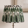 Izara 40cm Racing Green Ikat Patterned Mushroom Pleat Tapered Shade