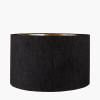 Stellan 30cm Black Slubbed Faux Silk Gold Lined Cylinder Lampshade