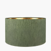 Stellan 30cm Green Slubbed Faux Silk Gold Lined Cylinder Lampshade