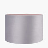 Rene 25cm Light Grey Velvet Cylinder Lampshade