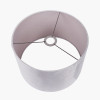 Rene 35cm Light Grey Velvet Cylinder Lampshade