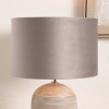 Rene 25cm Greige Velvet Cylinder Lampshade