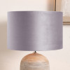 Rene 45cm Light Grey Velvet Cylinder Lampshade