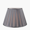 Maya 30cm Steel Grey Silk Box Pleat Tapered Lampshade