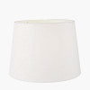 Lys 40cm White Self Lined Linen Tapered Cylinder Shade