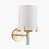 Midland Champagne Gold Metal and Marble Effect Wall Light