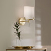 Midland Champagne Gold Metal and Marble Effect Wall Light