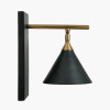 Zeta Matt Black and Antique Brass Wall Light