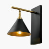 Zeta Matt Black and Antique Brass Wall Light