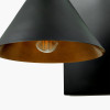 Zeta Matt Black and Antique Brass Wall Light