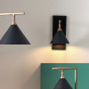 Zeta Matt Black and Antique Brass Wall Light