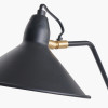 Canton Matt Black and Brass Metal Cone Wall Light