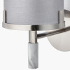 Midland Brushed Nickel and Grey Marble Effect Wall Light